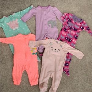 5 Baby girl Pajama bundle